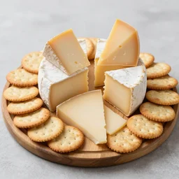 A magical cheese platter with crackers