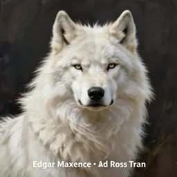 a anthropomorphic wolf king with white fur. Renowned character illustration by by Edgar Maxence and Ross Tran