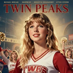 twin peaks poster art, from scene from twin peaks, by michael whelan, rossetti bouguereau, artgerm, retro, nostalgic, old fashioned, portrait of talyor swift cheerleader