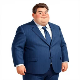 A drawing of an overweight man in a blue pinstripe suit with a fancy cane standing on the bow of a ship, drawn, dungeons and dragons, sketch, art