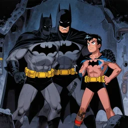 batman and robin in the batcave by goya