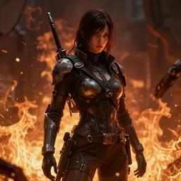 war, war time, depressing, fiery, apocalypse, stylized, artgerm, artstation, hd, cgsociety, cgi, realistic, dramatic, cinematic, artistic, trending, detailed