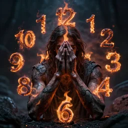 as in prayer all the arms to twelve numerals built of coal firewalk pull me out of the shame father time forgive thy sins, showing mercy to abiding short sightedness i have been a fool to linger on this body, how could i ever escape shackled to the nature of my sardonic phrase, cinematic, highly detailed, by jon mess