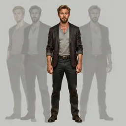 full body character concept art of ryan gosling | | distinct - fine, key visual, realistic shaded perfect face, fine details by stanley artgerm lau, wlop, rossdraws, james jean, andrei riabovitchev, marc simonetti, sakimichan, and jakub rebelka, trending on artstation
