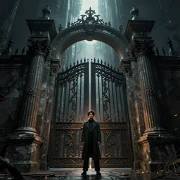 gates to hell, by greg rutkowski, sung choi, photo realistic, 8 k, cinematic lighting, hd, atmospheric, hyperdetailed, trending on artstation, devainart, digital painting, glow effect
