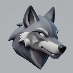 wolf head, stylized stl, 3 d render, activision blizzard style, hearthstone style, darksiders art style, greg rutkowski style