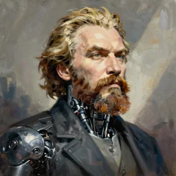 painting of lenin cyborg by stolenhag and beeple