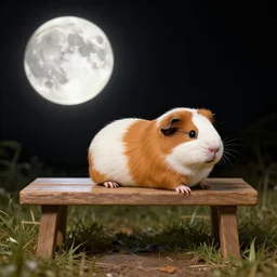 guinea pig bench pressing the moon