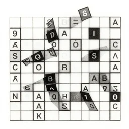 a solved crossword puzzle, high resolution scan - 9