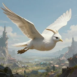 highly detailed portrait photo of a hippogryph trogg flying through a scenic dystopian environment, hyperrealistic illustration by william didier - pouget