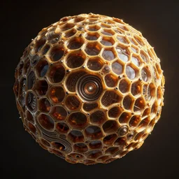 interstellar stargate made of molten honeycomb structure, intricate detail, royo, whealan, giger, hd, 8 k, octane render, unreal engine,