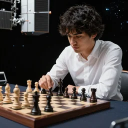 Hikaru Nakamura playing chess from International Space Station