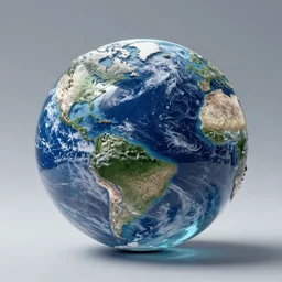photo of a planet earth made of glass