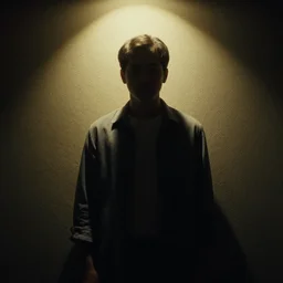 i'm just a man who needed someone, and somewhere to hide,, cinematic, volumetric lighting,