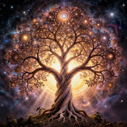 the tree of life, birth and death, cosmos, fractals, beautifull, God, dmt
