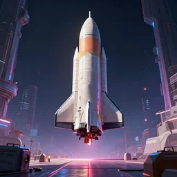 A space rocket station, rendered by Beeple, synthwave style, environment concept, digital art, unreal engine, WLOP, trending on artstation, 4K UHD image,