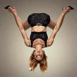 natalie dormer wearing miniskirt with fox - tail doing a backflip, beautiful tattoos, focus, zeiss lens, detailed, symmetrical, centered, breathtaking, 8 k resolution, extremely detailed, beautiful, artistic, hyperrealistic, award - winning photography