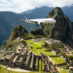 plane flight tomcat passing by machu picchu