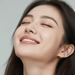 female face in pure extasy