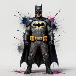 batman in techwear, splatter paint