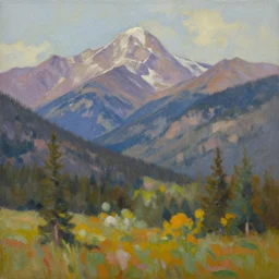 Colorado mountains oil painting