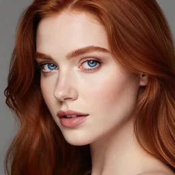 redhead beautiful woman with blue eyes