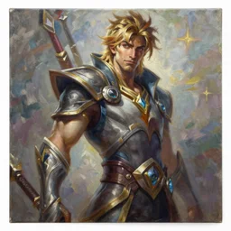 a painting of ezreal, a character oil on canvas portrait by gerald brom and greg rutkowski, masterpiece, fantasy art, artstation hq