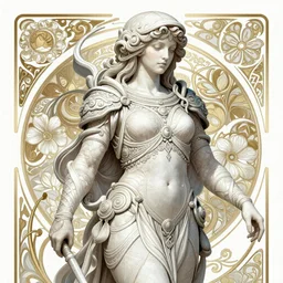 Artemis, fantasy, intricate, elegant, highly detailed, digital painting, artstation, concept art, matte, sharp focus, illustration, art by Artgerm and Greg Rutkowski and Alphonse Mucha