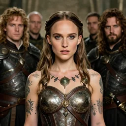 young natalie portman, legendary warrior, ( warframe ), lord of the rings, tattoos, decorative ornaments, battle armor, carl spitzweg, ismail inceoglu, vdragan bibin, hans thoma, greg rutkowski, alexandros pyromallis, cute, perfect face, detailed, sharply focused, centered, rule of thirds, photorealistic shading