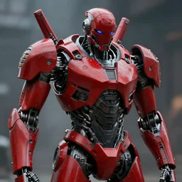 a cinematic still from Westworld, red mech, armored core, octane render, nvidia raytracing demo, masterpiece