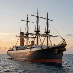 treasure island at sunset. the wrecked liner