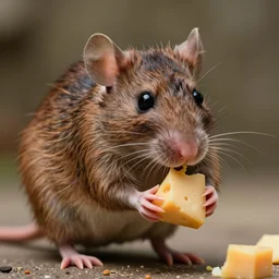 photo, emma watson as furry antropomorphic rat, eats cheese, highly detailed, intricate details