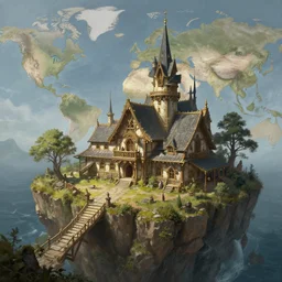 a detailed portrait of a fantasy inn located on a promontory at the edge of the world, by victo ngai and justin gerard, digital art, realistic painting, very detailed, fantasy, dnd, trending on artstation