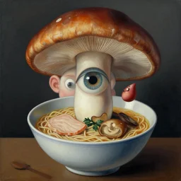 paint surrealist 👁🍜🍄, ferdinand knab, high definition and detailed 4 k