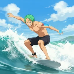 Nami from one piece surfing