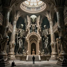 old vintage photo of surreal alien extraterrestrial biomechanical temple interior beautiful detailed intricate insanely detailed 3D render digital art by Giger, octane render, unreal engine 5, 8K artistic photography, photorealistic