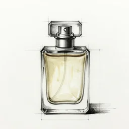 engineering sketch of a perfume bottle