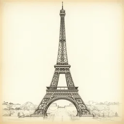 eiffel tower schematics sketched by leonardo da vinci