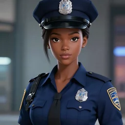 A beautiful young anime African-American dieselpunk policewoman || VERY VERY ANIME!!!, fine-face, pretty face, realistic shaded Perfect face, fine details. Anime. realistic shaded lighting poster by Ilya Kuvshinov katsuhiro otomo ghost-in-the-shell, magali villeneuve, artgerm, Jeremy Lipkin and Michael Garmash and Rob Rey