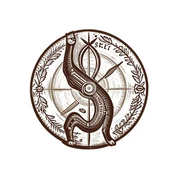 logo design of the selk ´ nam people, engraving by moebius, vector image, cosmogonia
