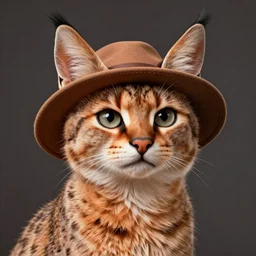 portrait of a cute fluffy caracal in hat, medium shot, zootopia, fantasy, intricate, cinematic lighting, highly detailed, digital painting, artstation, concept art, smooth, sharp focus, illustration, art by artgerm and greg rutkowski and alphonse mucha, pixar, award winning portrait studio lighting by jessica rossier and brian froud and gaston bussiere