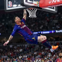 Messi dunking on Ronaldo in the NBA