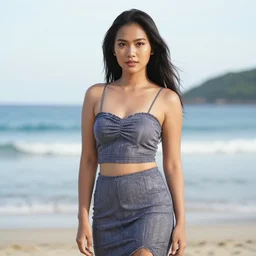 filipino female model at the beach portrait