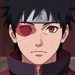 thom yorke with sharingan in left eye, pretty face, more details, style by naruto,