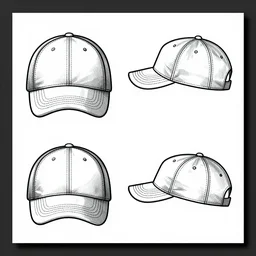 a reference sheet for a hat, it includes front and side views