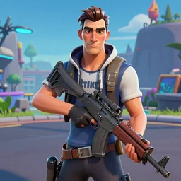 a screenshot of a player with a orson welles skin in fortnite ( 2 0 1 7 ), citizen kane public event in fortnite