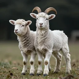 a lamb and goat fused as one, scientific photo
