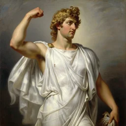 attractive apollo greek god. highly detailed painting by gaston bussiere, craig mullins, j. c. leyendecker 8 k