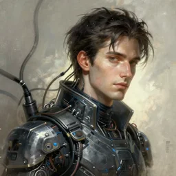 a portrait of a male cyberpunk netrunner made of cables, fantasy, elegant, digital painting, artstation, concept art, matte, sharp focus, illustration, art by josan gonzalez