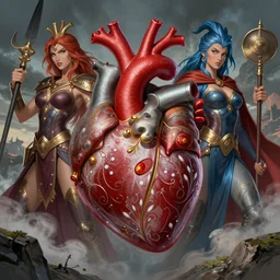 lengends of heros on heart comics tatoo illustration multicolor vibrant digital art painting by fanart artstation